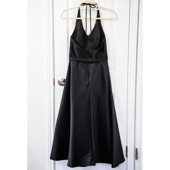 Rampage Y2K Black Tea-length Halter Formal Ponte Dress, size 7 - Picture 3 of 8